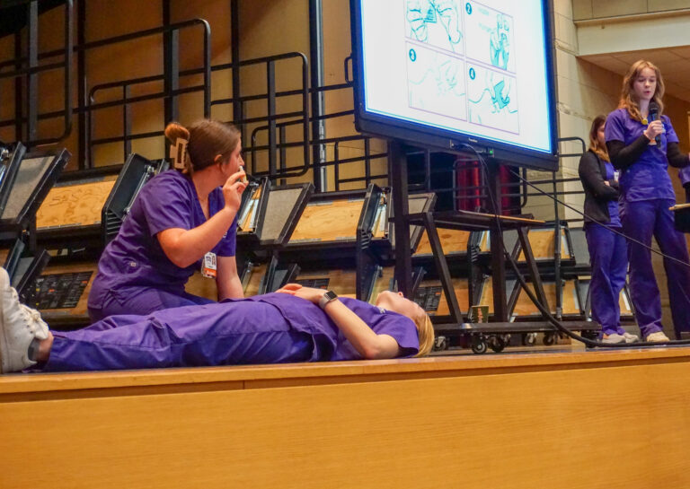 TCU Nursing students deliver Naloxone training to EMSISD school nurses and police officers.